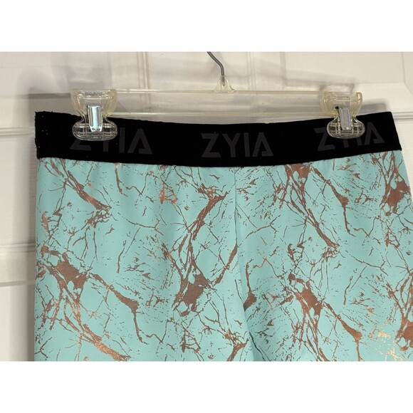 Zyia Active Womens Shorts Aqua & Copper Light Weight & Tight Biker Shorts 2X - Picture 4 of 8